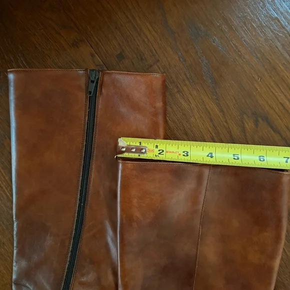 J. Crew Tan Italian Leather Heeled Boots 7.5 - Picture 4 of 9